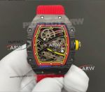 Swiss Replica RM 67-02 Alexander Zverev Edition Carbon Fiber Red Strap Watch 